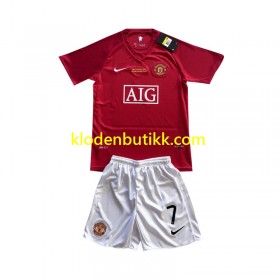 Manchester United Cristiano Ronaldo 7 Champion League 2007 Barn Retro Hjemme Fotballdrakt Kortermet